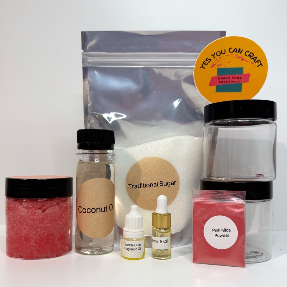 New DIY Sugar Scrub Making Kit- Bubble Gum Scented